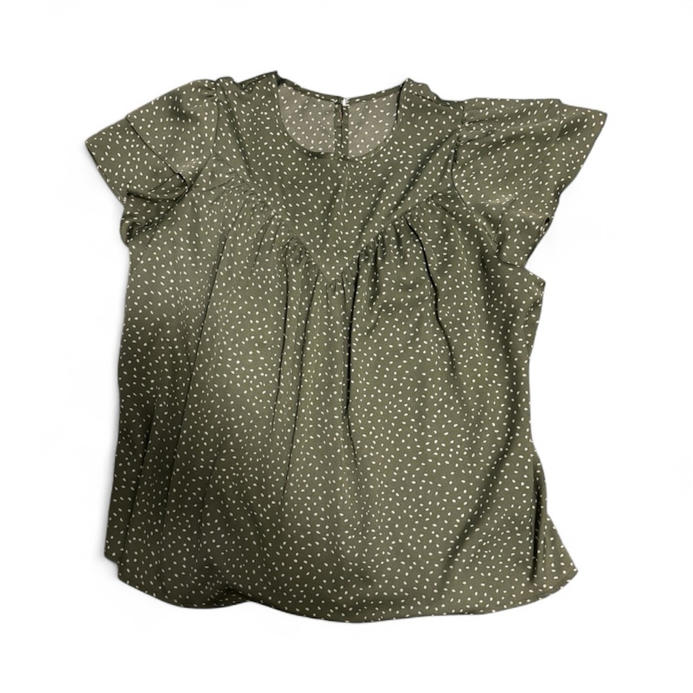 Olive Green Polka Dot Women's Top